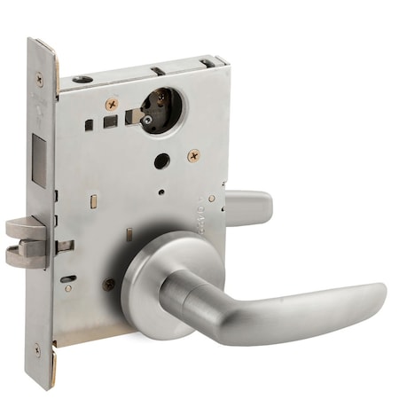 Schlage Corridor Mortise Lock with Deadbolt, 07B Design, Less Cylinder, Satin Chrome L9456L 07B 626